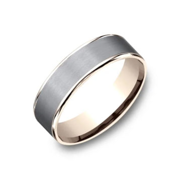 14K Rose Gold and Tantalum Wedding Band